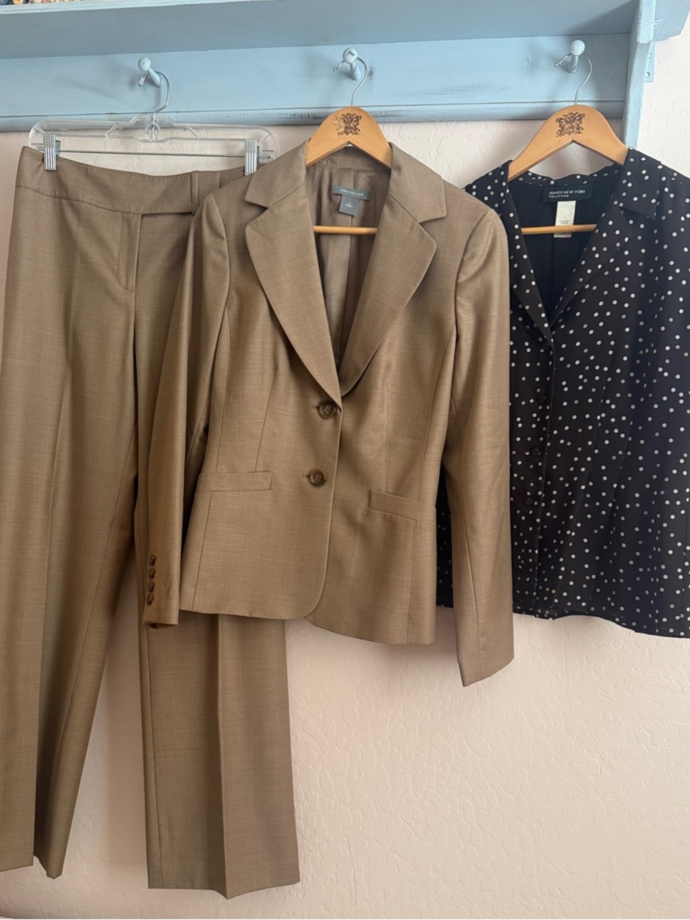 Ann Taylor Women's Two-Piece Pantsuit with Notch Lapel Jacket
